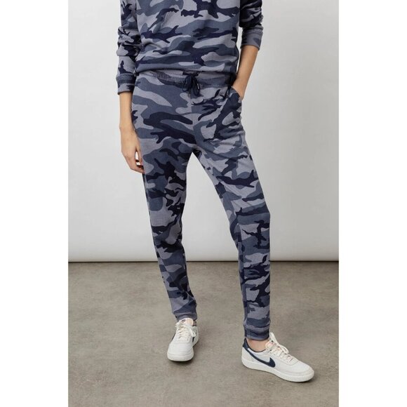 Rails Oakland Sweatpant Blue‎ Indigo Camo Women's S Jogger Casual Loungewear - Picture 1 of 11